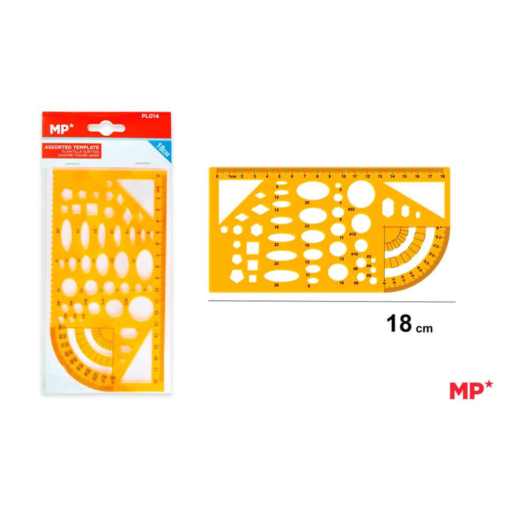 Sablon plastic Main Paper, 18 cm, figuri geometrice, blister Sablon plastic Main Paper, 18 cm, figuri geometrice, blister
